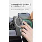 Wholesale Car Magnetic Magsafe Style Magnetic Airvent Holder Wireless Charger 15W T200 for Apple iPhone 12 12 Pro Max / 12 Pro / 12 / 12 Mini / Magsafe Case (Black)